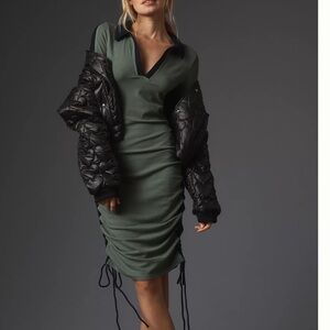 Anthropologie NEW Daily Practice Long-Sleeve Colourblock Polo Midi Dress